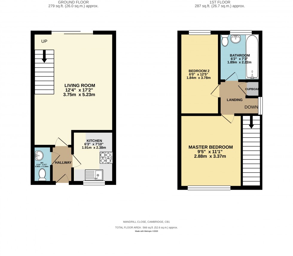 Floorplan for Mandrill Close, Cambridge