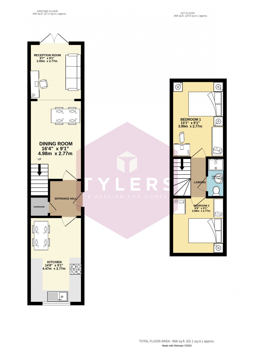 Floorplan for Derwent Close, Cambridge