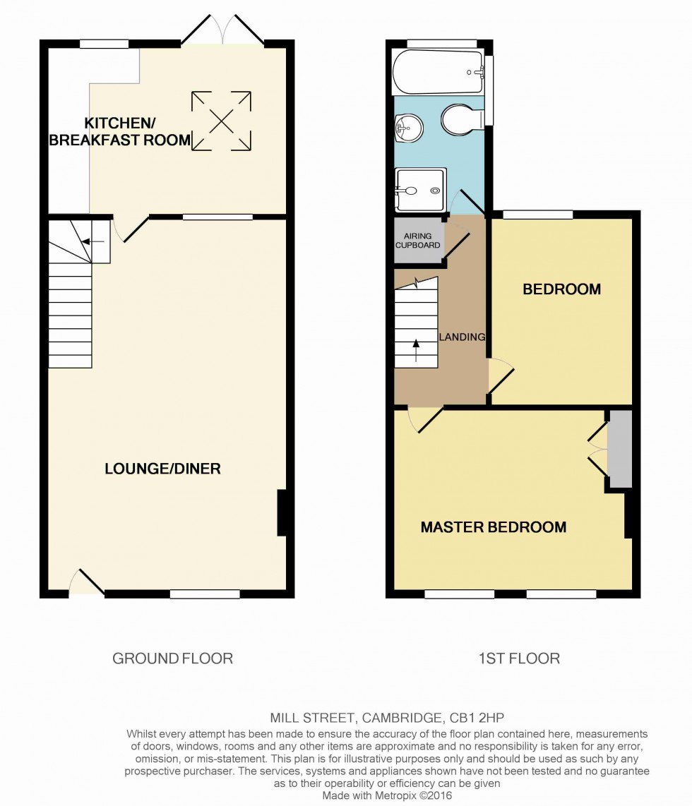 Floorplan for Mill Street, Cambridge