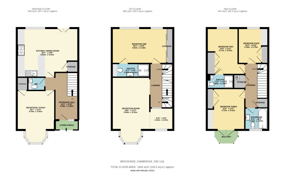 Floorplan for Brookside, Cambridge