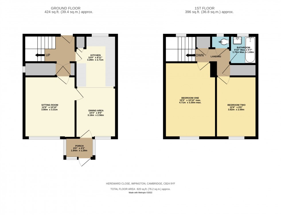 Floorplan for Impington, Cambridge