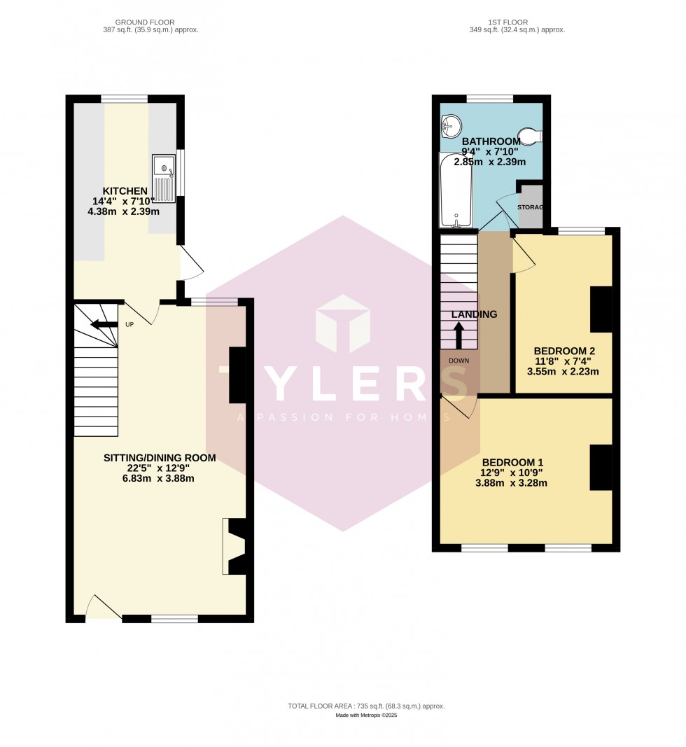 Floorplan for Union Lane, Cambridge