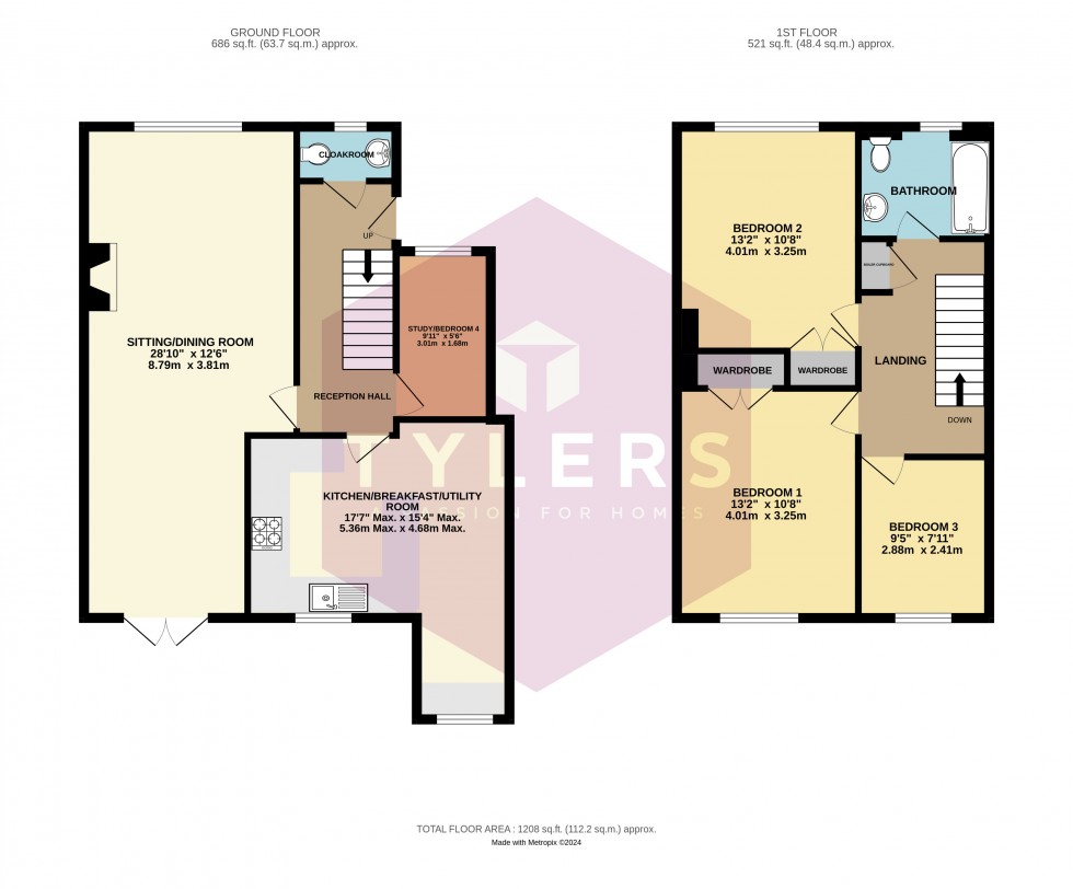 Floorplan for Oakington, Cambridge