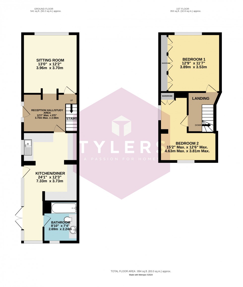 Floorplan for Over, Cambridge, Cambridgeshire