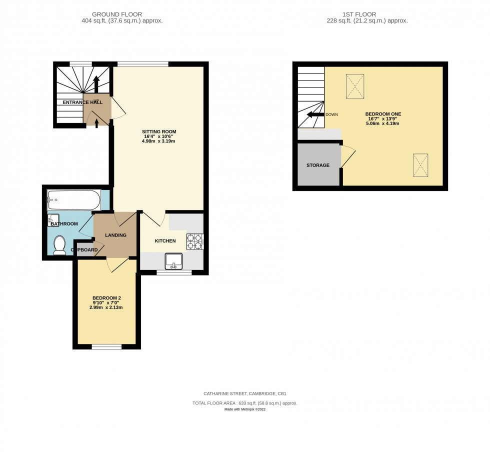 Floorplan for Catharine Street, Cambridge