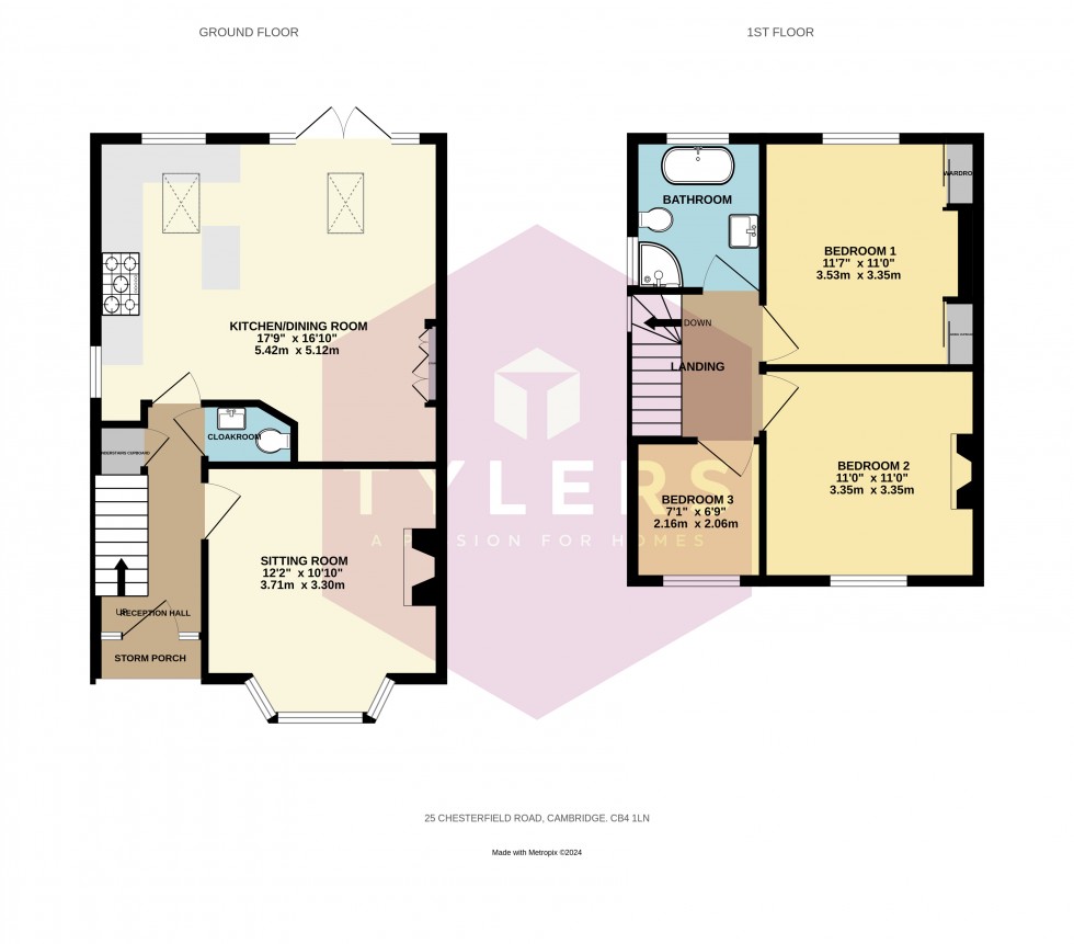 Floorplan for Cambridge, Cambridgeshire